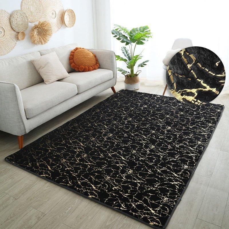 Golden Marble Fluffy Faux Rabbit Fur Rugs - Fansee Australia