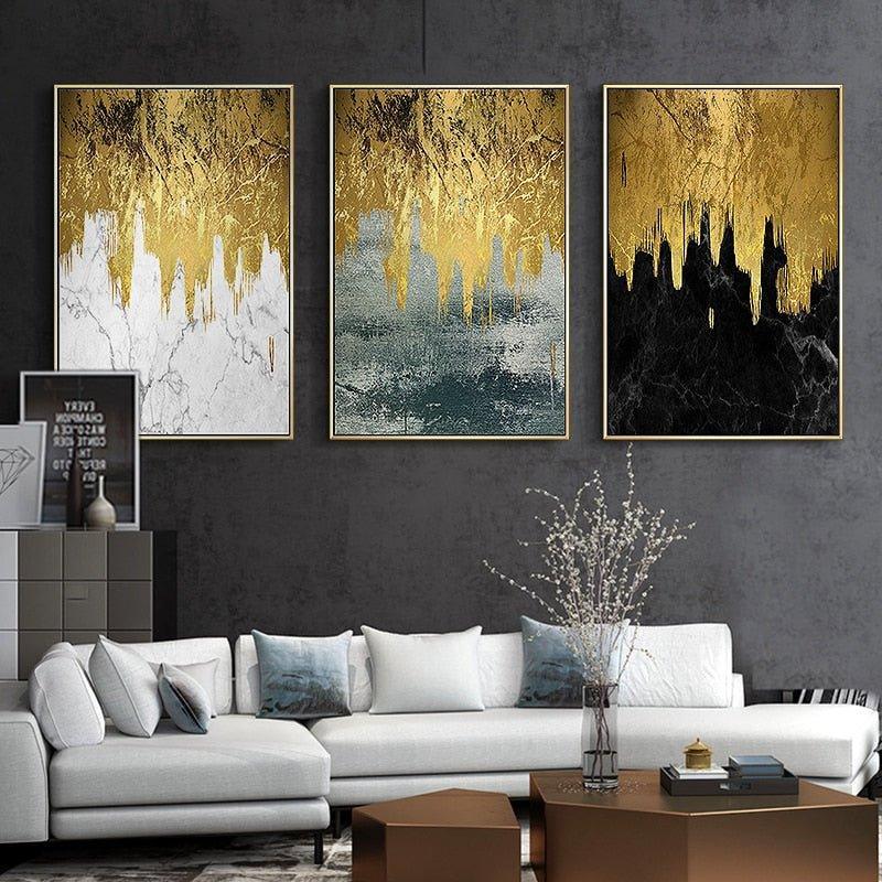 Gorgeous Golden Abstract Canvas Prints - Fansee Australia