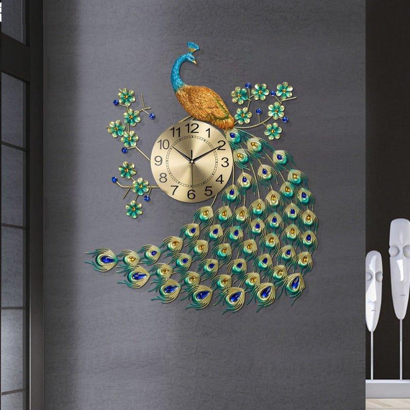 Gorgeous Large Peacock Wall Clock - Fansee Australia