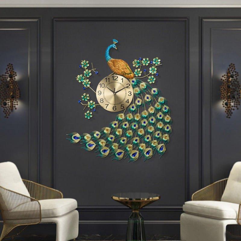 Gorgeous Large Peacock Wall Clock - Fansee Australia