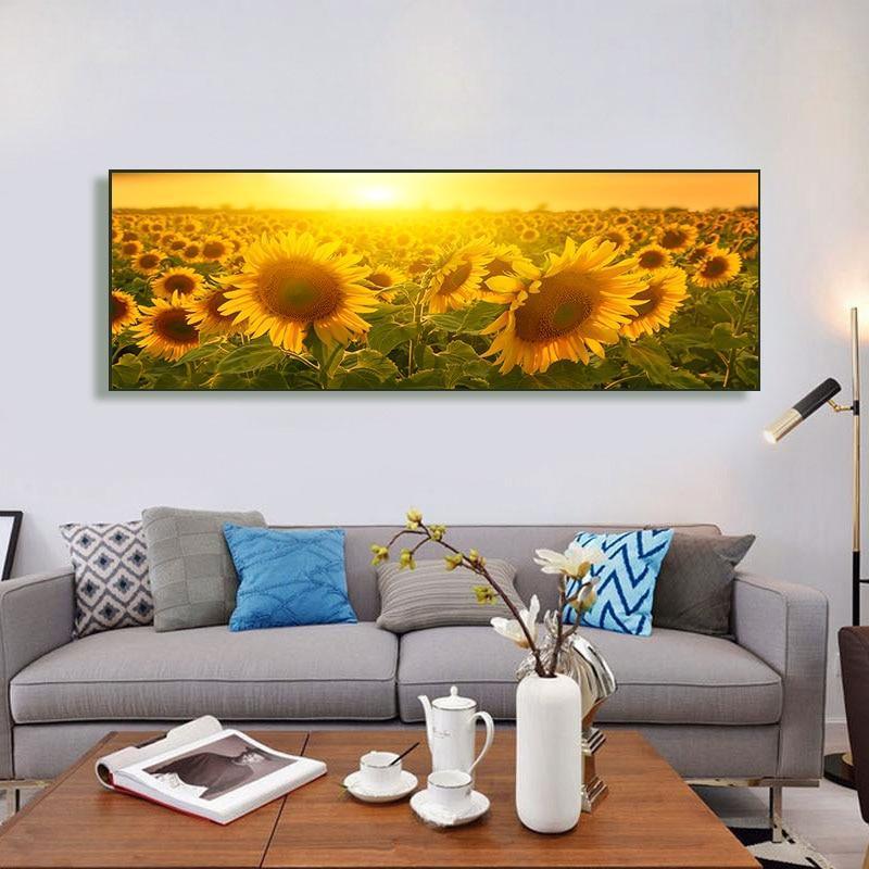 Gorgeous Sunflower Landscape Canvas Prints (50x150cm) - Fansee Australia