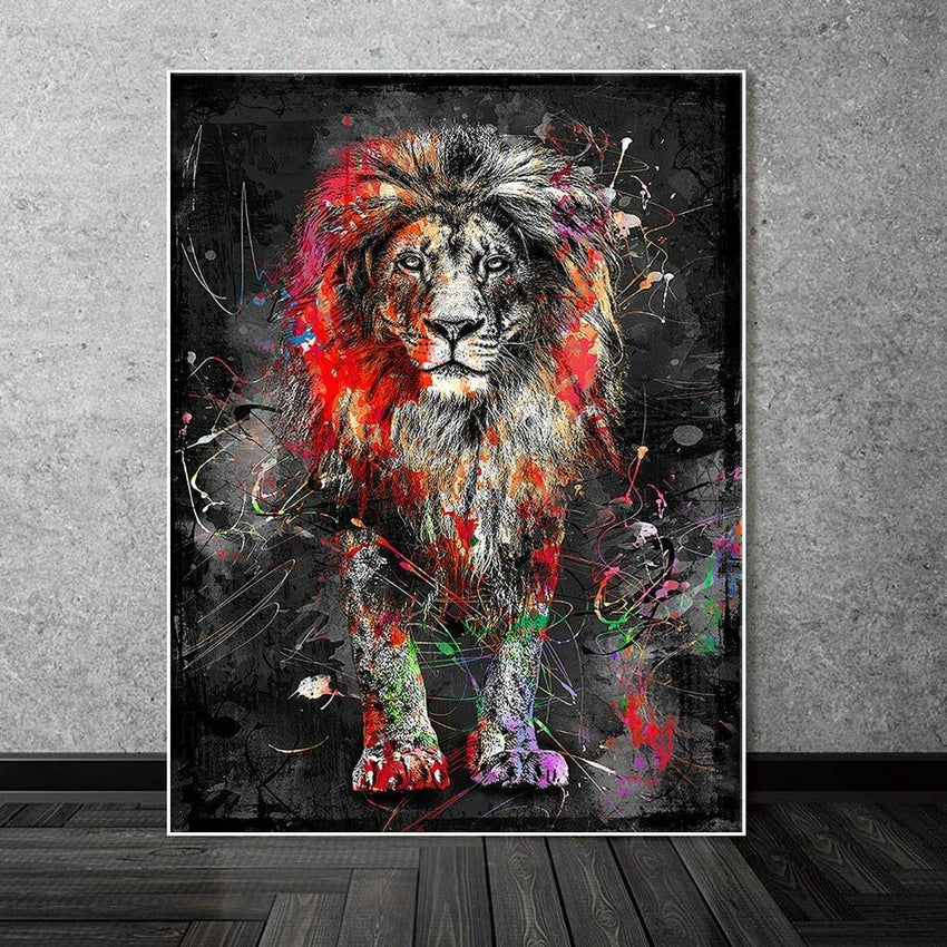 Graffiti Abstract Lion Canvas Wall Art Print (60x90cm) - Fansee Australia