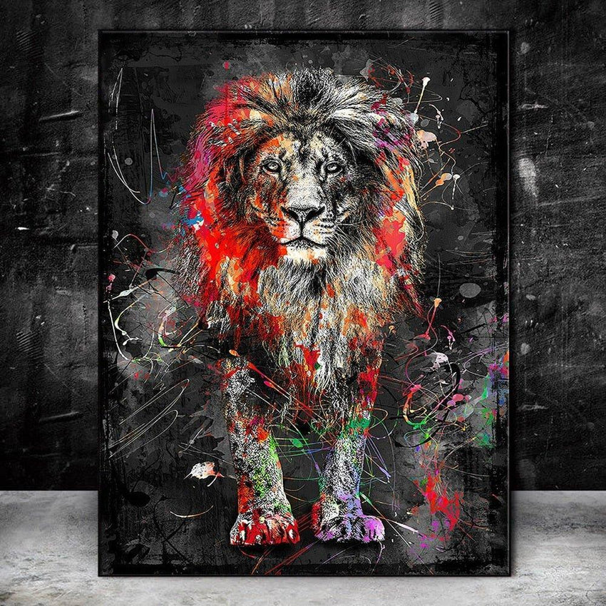 Graffiti Abstract Lion Canvas Wall Art Print (60x90cm) - Fansee Australia