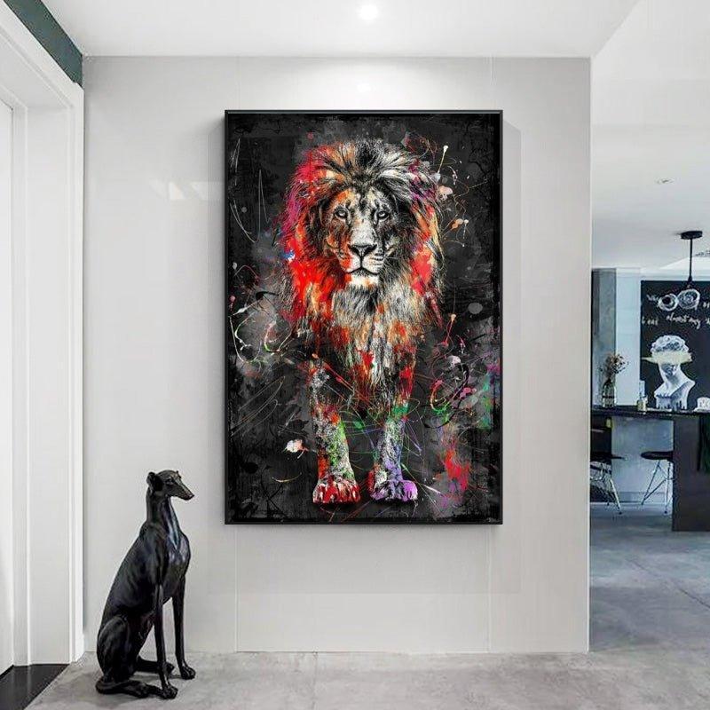 Graffiti Abstract Lion Canvas Wall Art Print (60x90cm) - Fansee Australia