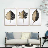 Hand Crafted Mixed Medium Leaf Framed Wall Art - 3 Pcs Set (60x90cm) - Fansee Australia