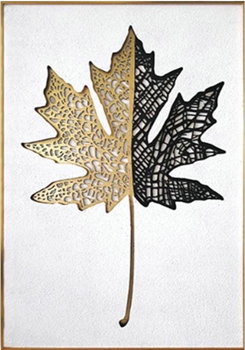 Hand Crafted Mixed Medium Leaf Framed Wall Art - 3 Pcs Set (60x90cm) - Fansee Australia