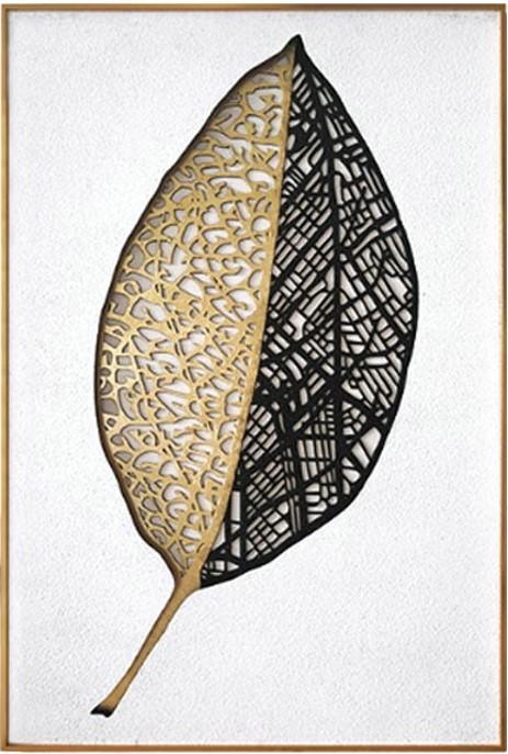 Hand Crafted Mixed Medium Leaf Framed Wall Art - 3 Pcs Set (60x90cm) - Fansee Australia