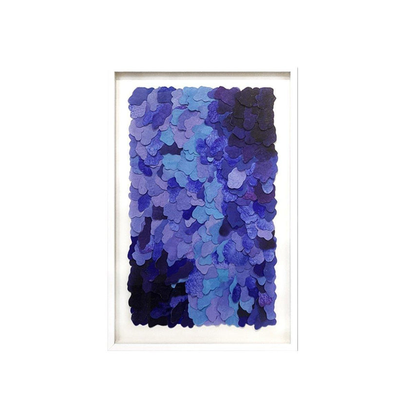 Hand - painted Mixed Medium Blue Framed Wall Art (60x90cm) - Fansee Australia