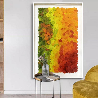 Hand - painted Mixed Medium Orange Framed Wall Art (60x90cm) - Fansee Australia