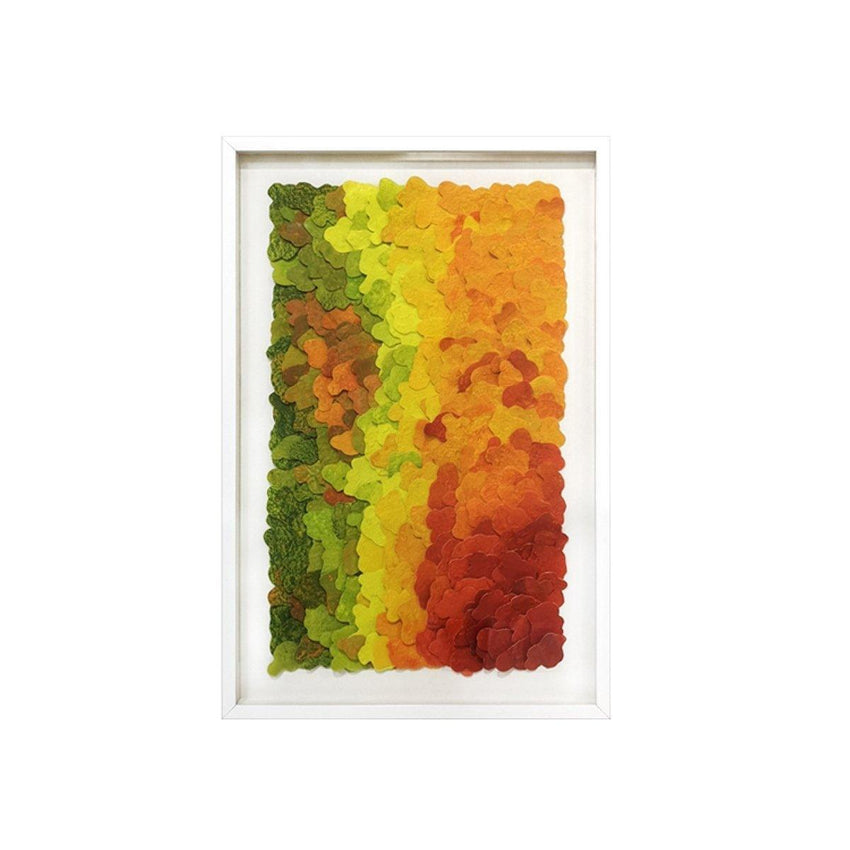 Hand - painted Mixed Medium Orange Framed Wall Art (60x90cm) - Fansee Australia