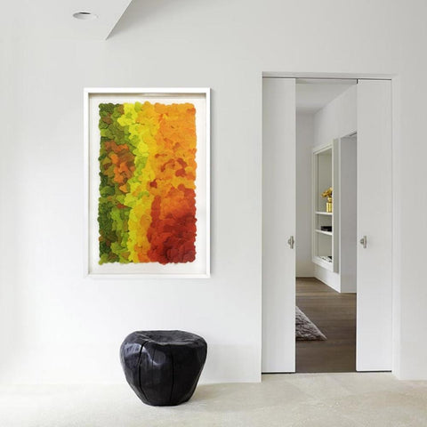 Hand-painted Mixed Medium Orange Framed Wall Art (60x90cm) - Fansee Australia