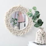 Hand - Woven Macrame Round Mirror - Fansee Australia