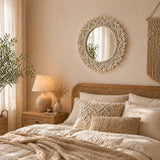 Hand-Woven Macrame Round Mirror - Fansee Australia