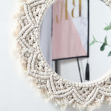 Hand - Woven Macrame Round Mirror - Fansee Australia