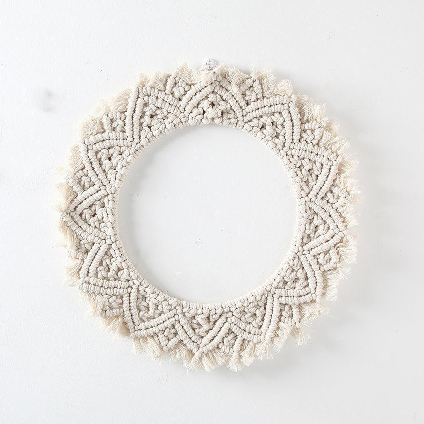 Hand - Woven Macrame Round Mirror - Fansee Australia