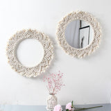 Hand - Woven Macrame Round Mirror - Fansee Australia