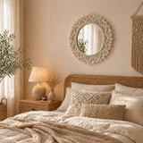 Hand-Woven Macrame Round Mirror - Fansee Australia