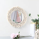 Hand - Woven Macrame Round Mirror - Fansee Australia