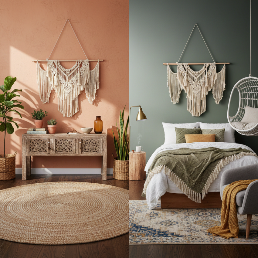 Hand-drawn house logo with heart and floral elements, artisan home decor branding for Fansee Australia.