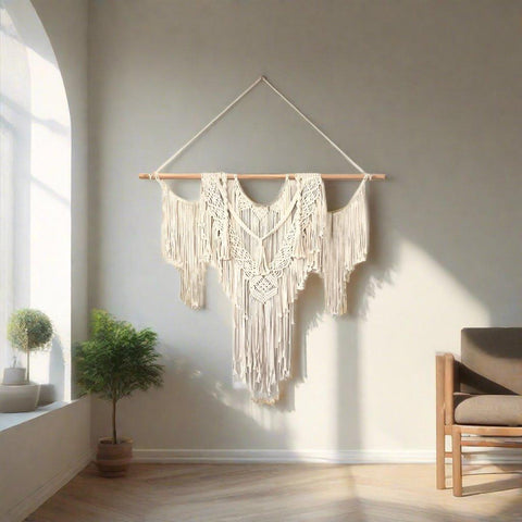 Handcrafted Macrame Wall Hanging Tapestry Cotton Wall Art - Fansee Australia