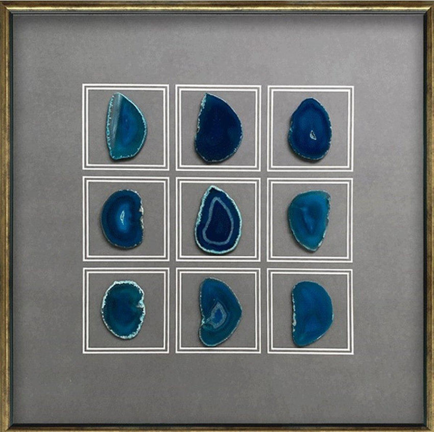 Handmade Agate Crystal Stone Framed Wall Art (60x60cm) - Fansee Australia