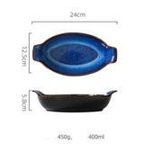 Handmade Blue Boat Shaped Bowls (2 Pcs Set) - Fansee Australia