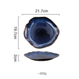 Handmade Blue Irregular Dinner Plate Set (4 Pcs Set) - Fansee Australia