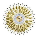 Handmade Golden Leaf Large Round Wall Clock - Fansee Australia