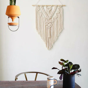 Handmade Macrame Boho Wall Hanging Art Decor with Tassel