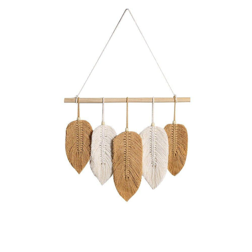 Handmade Macrame Leaf Feather Wall Hanging - Fansee Australia