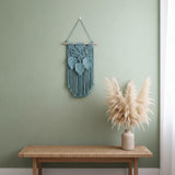 Handmade Macrame Wall Hanging with Tassels - Blue