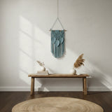 Handmade Macrame Wall Hanging with Tassels - Blue