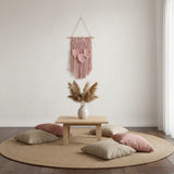 Handmade Macrame Wall Hanging with Tassels - Pink