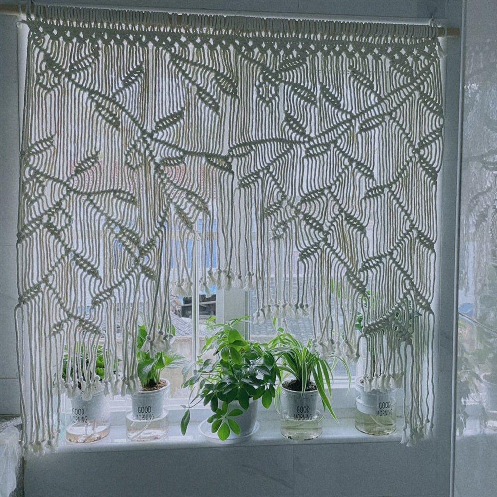 Handmade Macrame Window Leaf Curtain - Fansee Australia