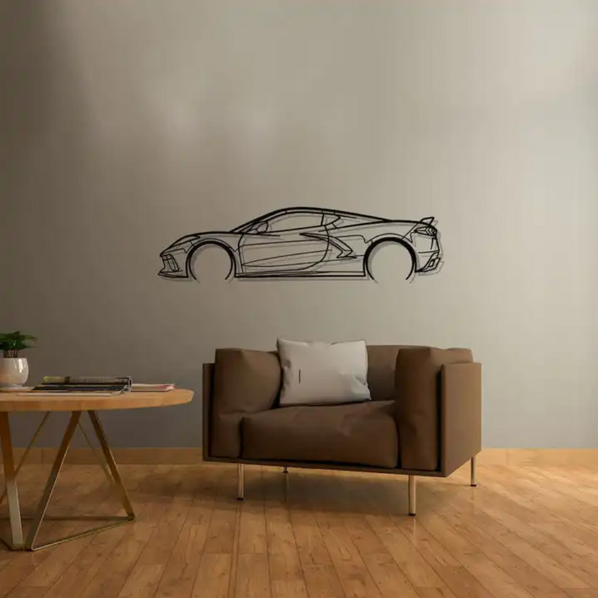 High-Performance Car Silhouette Metal Wall Art - Fansee Australia