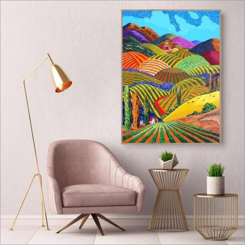 Hillside Painting With Diamonds Kit (45x60cm) - Fansee Australia