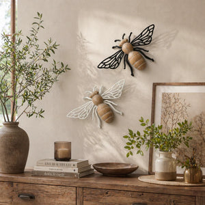 Honey Grove Wooden Bee Wall Art – Rustic Metal & Wood Wall Décor