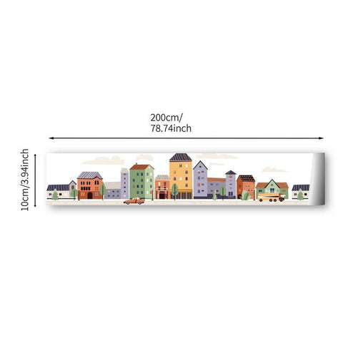 Houses On A City Street With Cars Wall Stickers - Fansee Australia