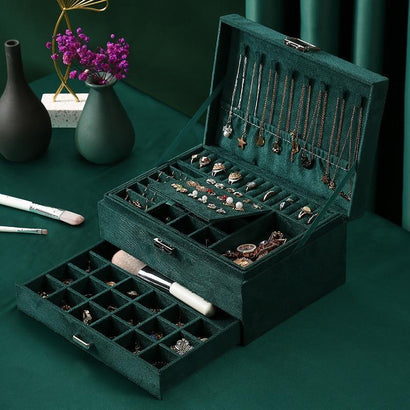 Jewellery Box With Lock - Green - Fansee Australia
