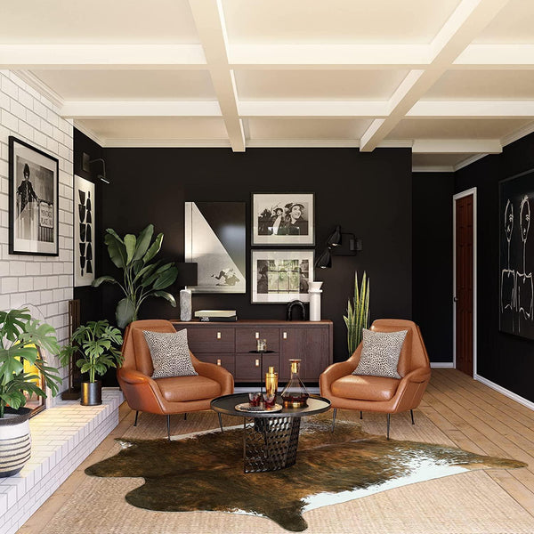 Large Dark Brown Artificial Cowhide Rug