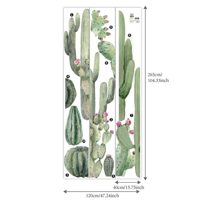 Large Fabric Golden Barrel Cactus Murals Wall Sticker - Fansee Australia