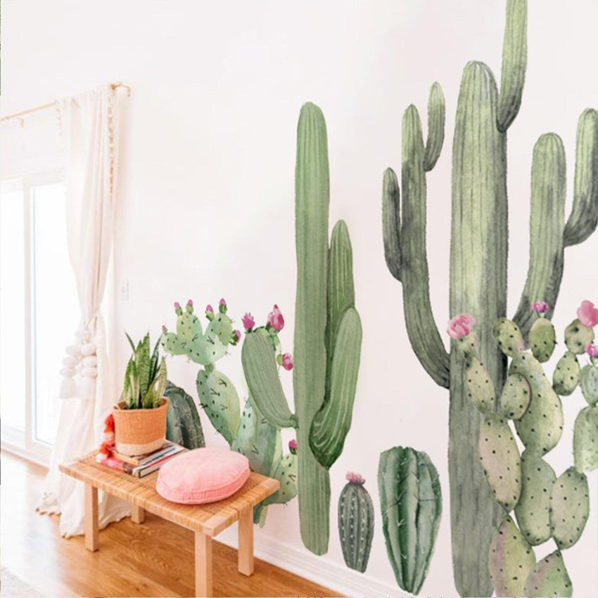 Large Fabric Golden Barrel Cactus Murals Wall Sticker - Fansee Australia