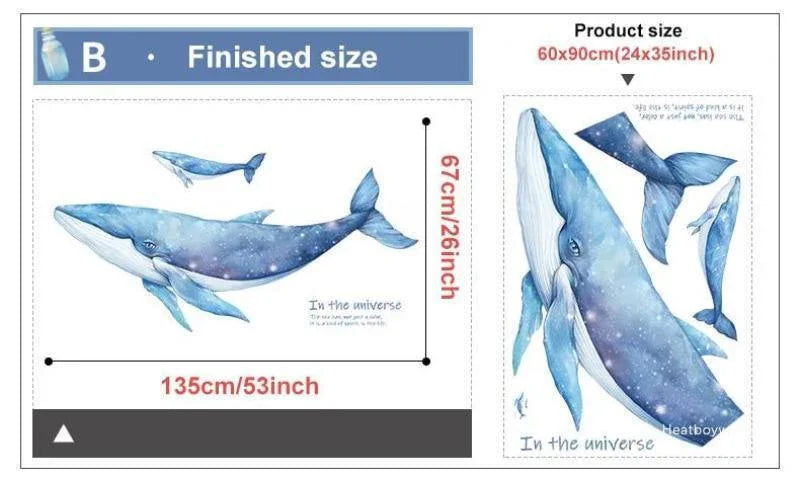 Large Humpback Whale Wall Stickers For Nursery - Fansee Australia