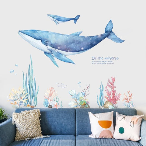 Large Humpback Whale Wall Stickers For Nursery - Fansee Australia