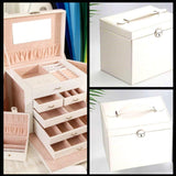 Large Jewellery Box - White Pink - Fansee Australia