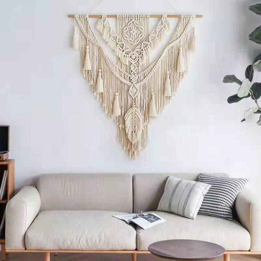 Large Lovingly Handmade Boho Chic Macrame Tassel Wall Hanging - Fansee Australia