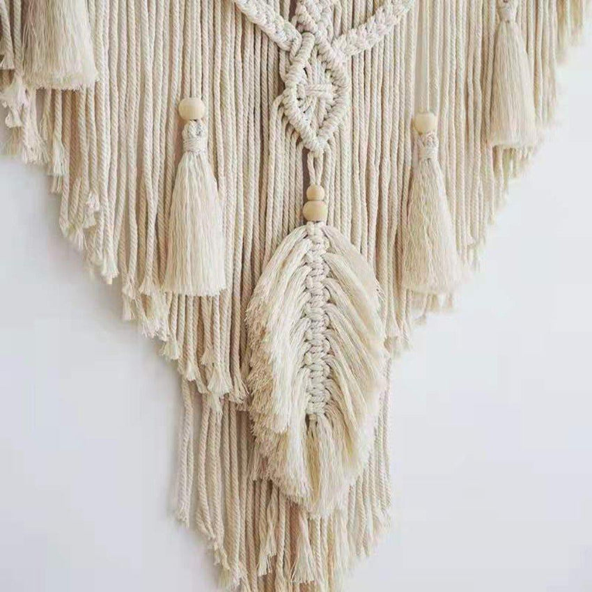 Large Lovingly Handmade Boho Chic Macrame Tassel Wall Hanging - Fansee Australia