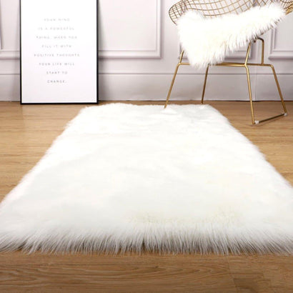 Large Shaggy Faux Fur Sheepskin Rug (120x180cm) - Fansee Australia