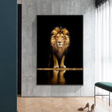 Lion in the Dark Canvas Wall Art Print (70x100cm) - Fansee Australia