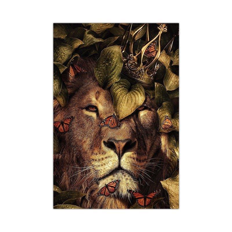 Lion In The Plants Canvas Print (60x90cm) - Fansee Australia